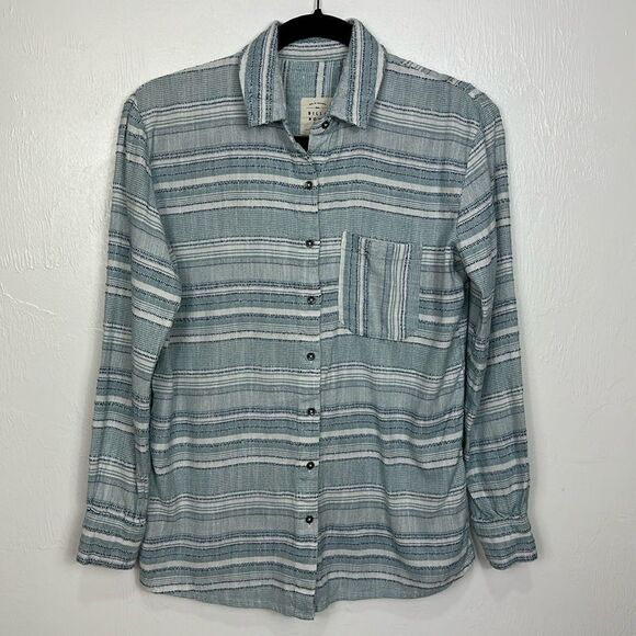 BILLABONG Easy Movin 2 Button Down Shirt Top In Deja Blue Size S - Picture 4 of 14